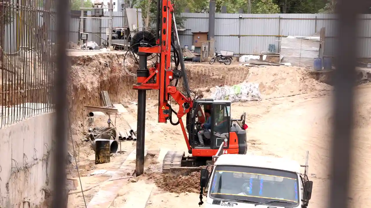 Basement construction excavation in progress